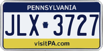 PA license plate JLX3727