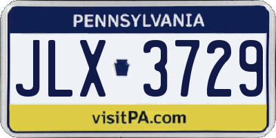 PA license plate JLX3729