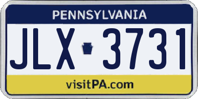 PA license plate JLX3731