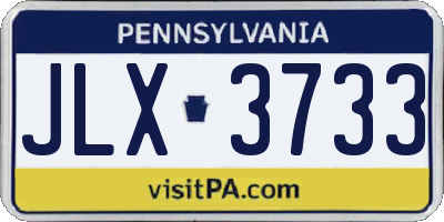 PA license plate JLX3733