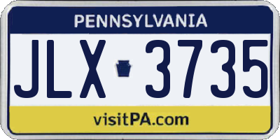 PA license plate JLX3735