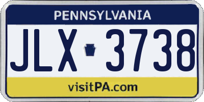 PA license plate JLX3738