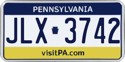 PA license plate JLX3742