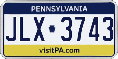 PA license plate JLX3743