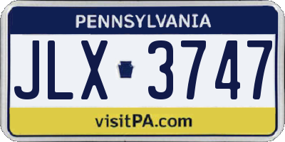 PA license plate JLX3747