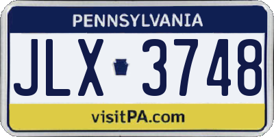 PA license plate JLX3748