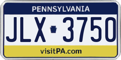 PA license plate JLX3750