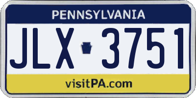 PA license plate JLX3751