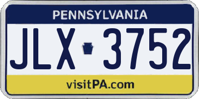 PA license plate JLX3752