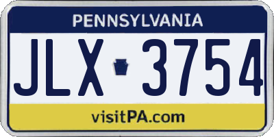 PA license plate JLX3754