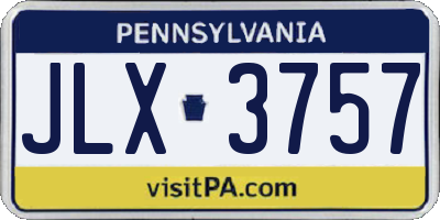 PA license plate JLX3757