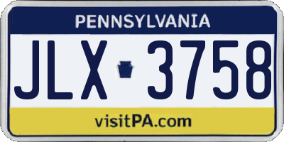 PA license plate JLX3758