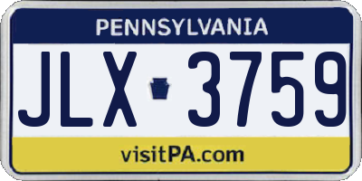 PA license plate JLX3759