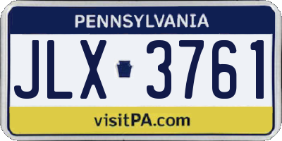 PA license plate JLX3761