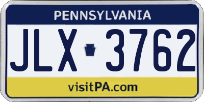 PA license plate JLX3762