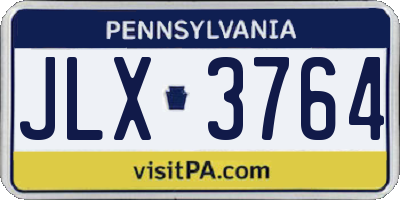 PA license plate JLX3764