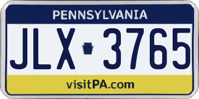 PA license plate JLX3765