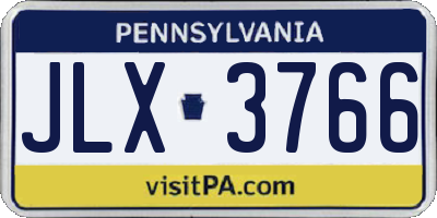 PA license plate JLX3766