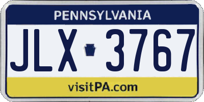 PA license plate JLX3767