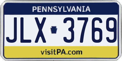 PA license plate JLX3769