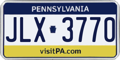 PA license plate JLX3770