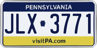 PA license plate JLX3771