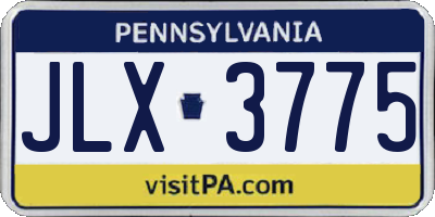 PA license plate JLX3775