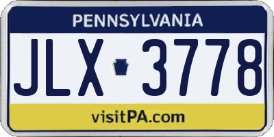 PA license plate JLX3778