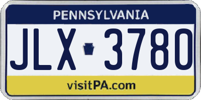 PA license plate JLX3780