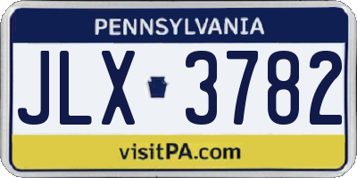 PA license plate JLX3782