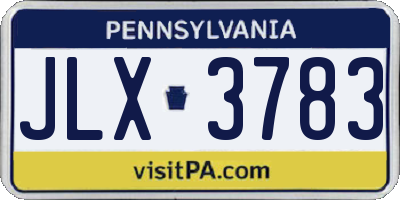 PA license plate JLX3783