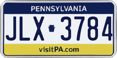 PA license plate JLX3784