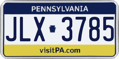 PA license plate JLX3785