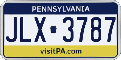 PA license plate JLX3787