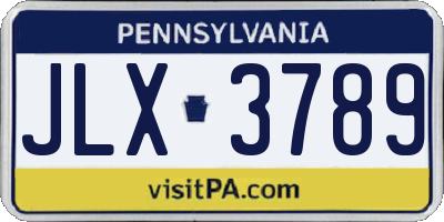 PA license plate JLX3789