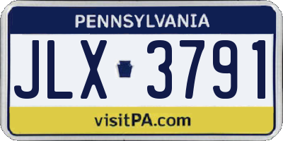 PA license plate JLX3791