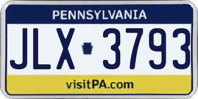 PA license plate JLX3793