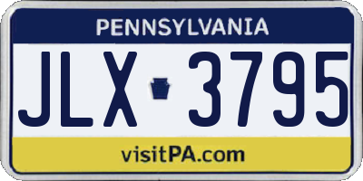 PA license plate JLX3795