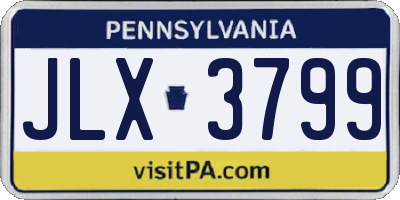 PA license plate JLX3799