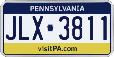 PA license plate JLX3811