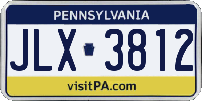PA license plate JLX3812
