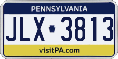 PA license plate JLX3813
