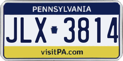 PA license plate JLX3814