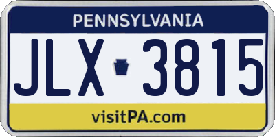 PA license plate JLX3815