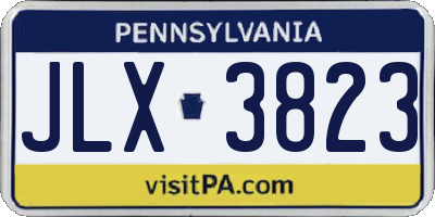 PA license plate JLX3823