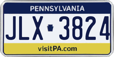 PA license plate JLX3824