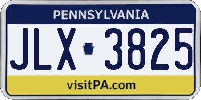 PA license plate JLX3825