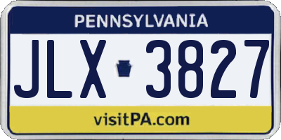 PA license plate JLX3827