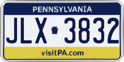 PA license plate JLX3832