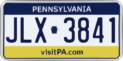 PA license plate JLX3841